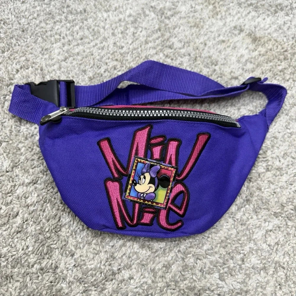 Walt Disney World Kids Minnie Mouse Fanny Pack Hip Bag Purple/Pink adjustable